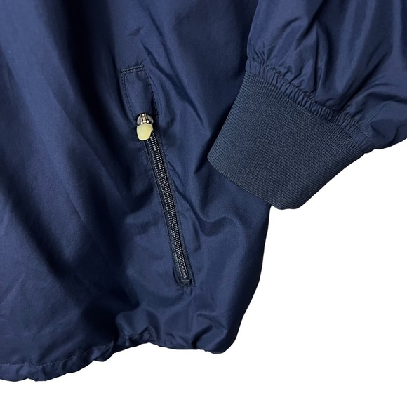 SYRACUSE UNIV NAVY BLUE NYLON VNECK WINDBREAKER MEN’S LARGE Antigua Cinch Pocket - Picture 4 of 9